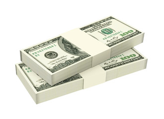 Dollars money isolated on white background.