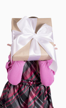 Little girl with present