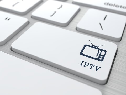 IPTV on White Keyboard Button.