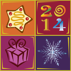 2014 New Year holiday vector illustration