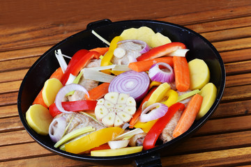 vegetables and chicken