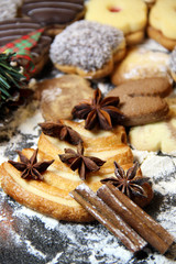 Merry Christmas with cookie fir-tree