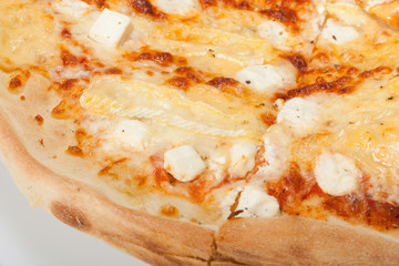 delicious italian pizza isolated over white background