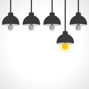 Idea concept with light bulbs