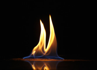 fire flame on black background