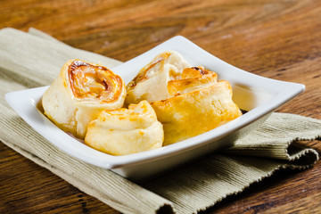 homemade rolled pie  ready for dinner