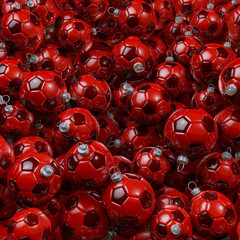 Fußball Weihnachtskugeln rot