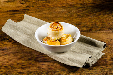 homemade rolled pie  ready for dinner