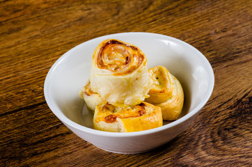 homemade rolled pie  ready for dinner