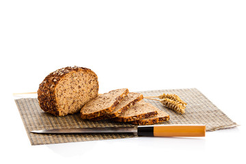  Brown seed biobread isolated on white background