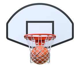 Fototapeta na wymiar Basket ball in the hoop