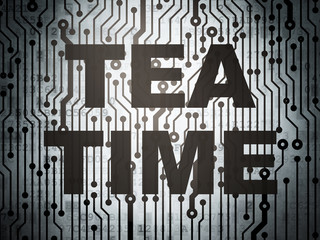 Timeline concept: circuit board with Tea Time