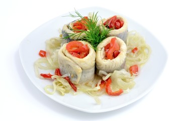 Herring rolls with paprika