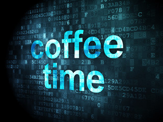 Fototapeta premium Time concept: Coffee Time on digital background
