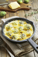 Casserole with brussels sprouts