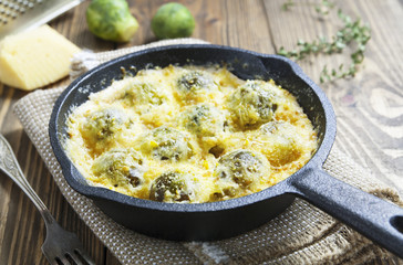 Casserole with brussels sprouts