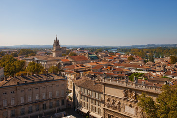 View of historic center of Avignon town. France - obrazy, fototapety, plakaty