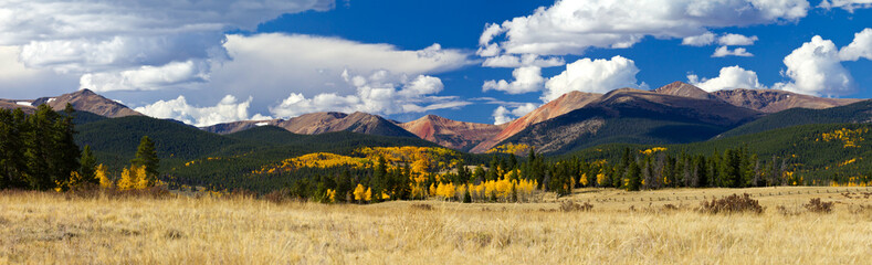 Colorado Rocky Mountain Fall Panoramic Landscape - Powered by Adobe