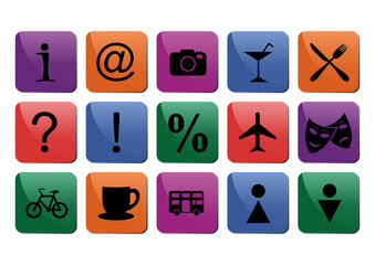 Tourist travel icon set