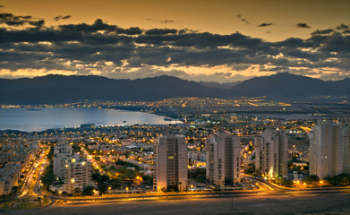 Early morning view  on Eilat  and Aqaba