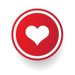 Heart symbol,Red button,vector