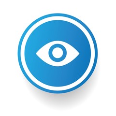 Eye symbol,Blue button,vector