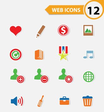 12 Easy icons,vector