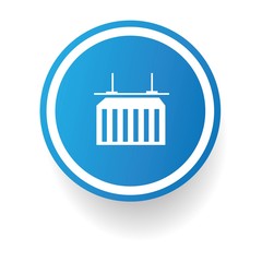 Logistic symbol,Blue button,vector