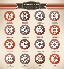 Communication,retro buttons style,vector