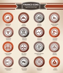 Retro economics icons,vector