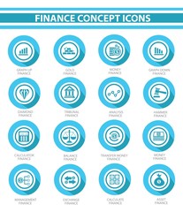 Finance concept buttons,Blue version,vector