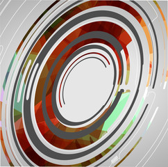 Abstract technology circles background, dynamic illustration.