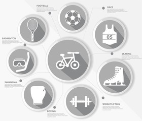 Sports concept,Gray version,vector