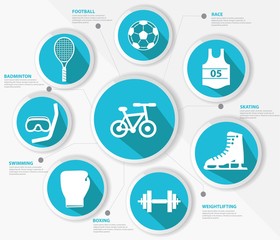 Sports concept,Blue version,vector