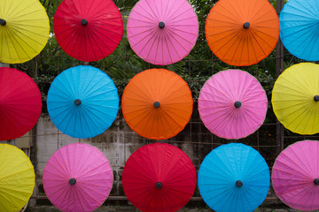 umbrellas, colorful umbrellas arranging in rows
