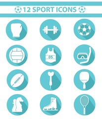 Sports icons,Blue version,vector