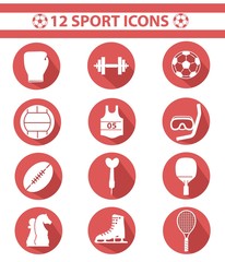 Sports icons,Red version,vector