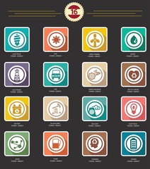 Power and Energy icons,retro version