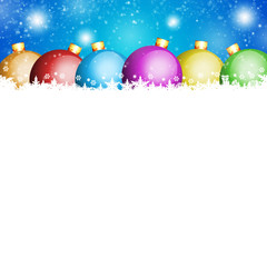 Fototapeta na wymiar Christmas balls and white snowflakes