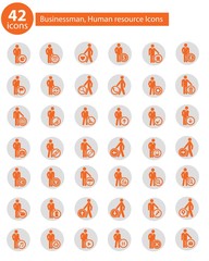 Human resource,Businessma n icons,Orange version,vector