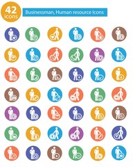 Human resource,Businessma n icons,Colorful version,vector
