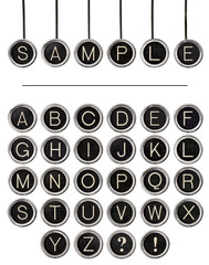 Vintage Typewriter Keys Word Kit