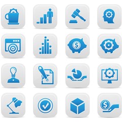 Business Concept buttons,Blue version,vector