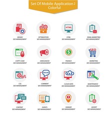 Set Of SEO icon 2,Colorful version,vector