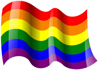gay fahne wehend rainbow flag waving