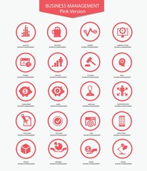 Business Management icons,Pink version,vector