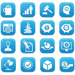 Business Concept buttons,Blue version,vector