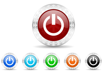 power icon christmas vector set