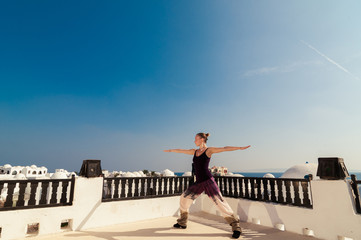 Woman practicing yoga