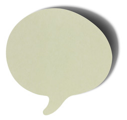 Gray speech bubbles sticky note of cartoon, with shadow